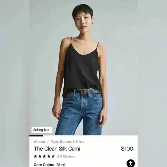 Everlane The Clean Silk Pink Cami LIKE NEW - Picture 6 of 6